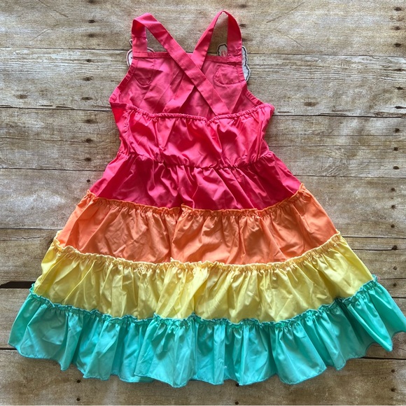 Girl Size 6Y Rainbow Spring Tiered Dress - Picture 2 of 2